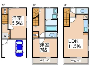 神奈川県川崎市川崎区小田1【一戸建】の間取り