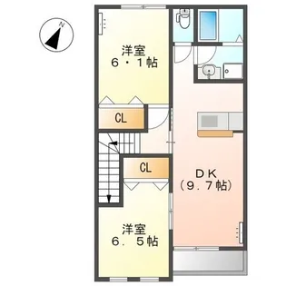 イーストヒルズウメハ【1階】の間取り
