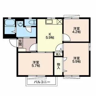 エトワールソシア【2階】の間取り