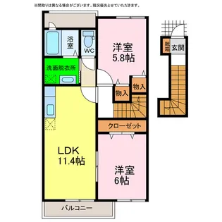 プレ ブリッジ シェトワI・II【2階】の間取り