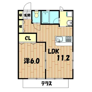 コルテーゼI【1階】の間取り