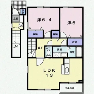 ラ・ファインA【2階】の間取り
