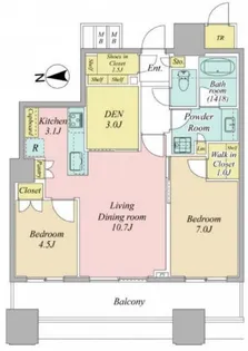 パークシティ大崎ザ・タワー【16階】の間取り