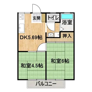 河内ハイツ【2階】の間取り
