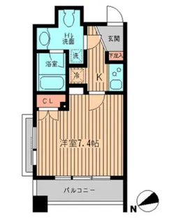 KDXレジデンス神楽坂【7階】の間取り