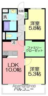 ジュヌ・プリーモ【4階】の間取り