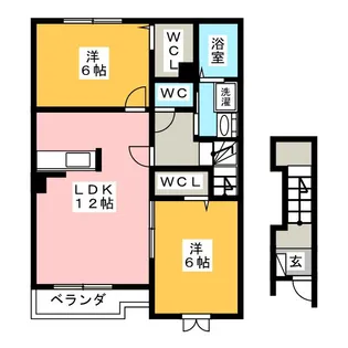 プラシードB【2階】の間取り