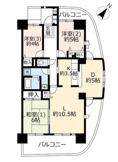 UR多摩ニュータウン長峰杜の一番街【3階】の間取り