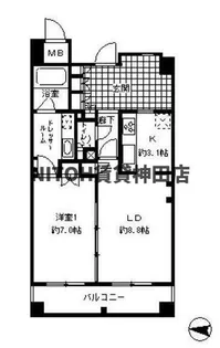 ガーネットコート四谷【7階】の間取り