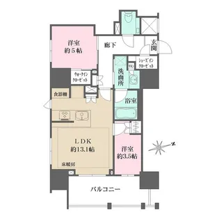 ザ・パークハウス芝御成門【12階】の間取り