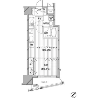 デュオ・スカーラ市ヶ谷【8階】の間取り