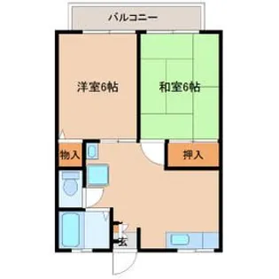 シティハイム今関C【1階】の間取り