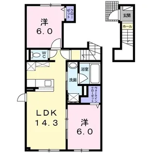 フラワーマンション中央図書館前【2階】の間取り
