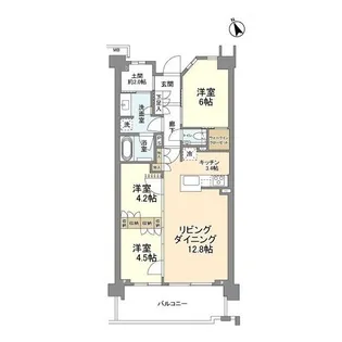 プラウド川崎矢向【4階】の間取り
