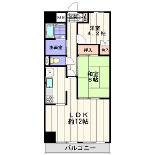 ロイヤルコート【4階】の間取り