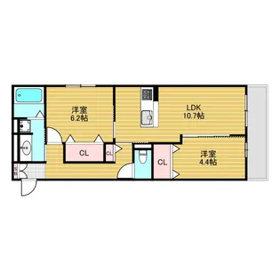 Verde豊里【1階】の間取り