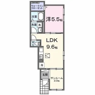 クルール イースト【1階】の間取り