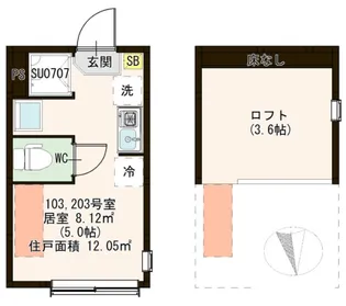 ハレテラス西綾瀬【2階】の間取り