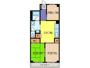 パークハイツ岡野【4階】の間取り