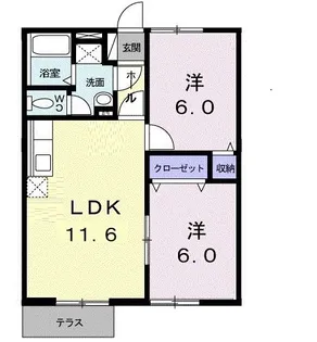 ニューエルディム【1階】の間取り