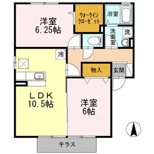 CASA明治北 B【1階】の間取り