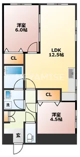 ルミエール多比良【5階】の間取り