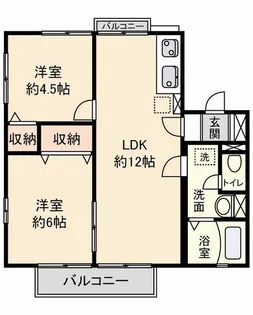 エスポワールII【1階】の間取り