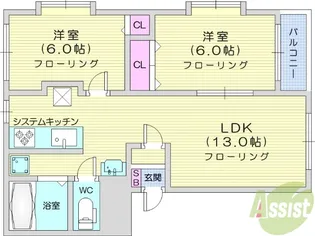 ベルドミール1【1階】の間取り