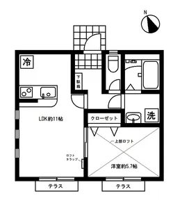 メゾンソレイル【1階】の間取り