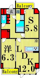 GENOVIA五反野skygarden【9階】の間取り