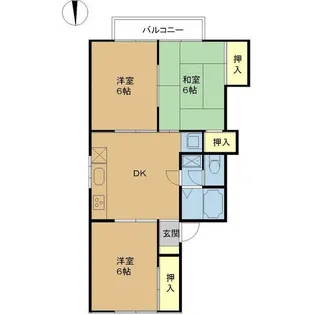 グリーンポケット江南【2階】の間取り