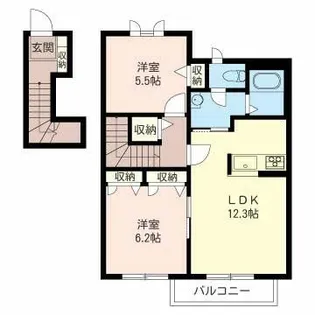 グリーンフレーム【2階】の間取り
