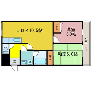 レイティー西大津1号館【1階】の間取り