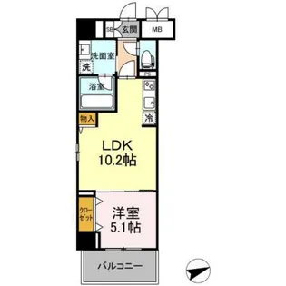 Le Grandeur 阿賀中央【5階】の間取り