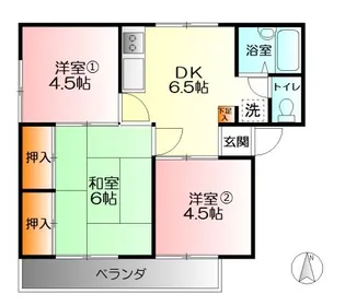 スカイタウン国分【1階】の間取り