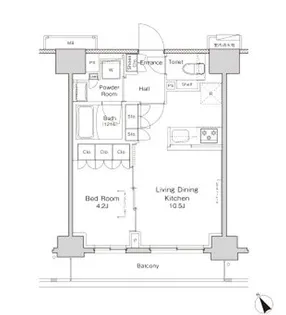 プラウドフラット渋谷富ヶ谷【5階】の間取り