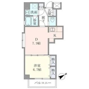 イーストコート平野【5階】の間取り