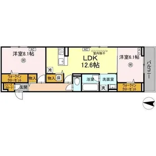 ロイヤルタウン富の原II【1階】の間取り