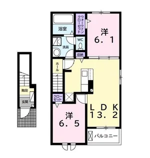 グレイスレジデンス 館山A【2階】の間取り