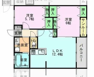 ブルーパール【2階】の間取り