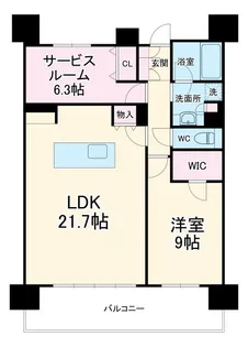 ロイヤルパークスERささしま EAST【9階】の間取り