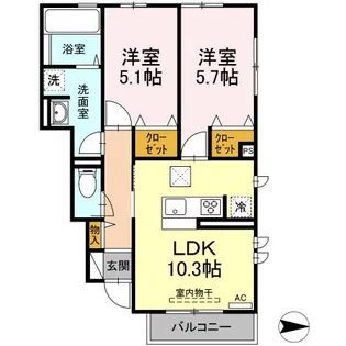 プレジオ A【1階】の間取り