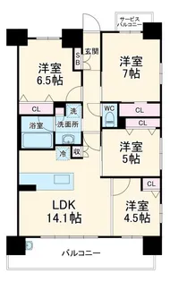 ハルモシティ【12階】の間取り
