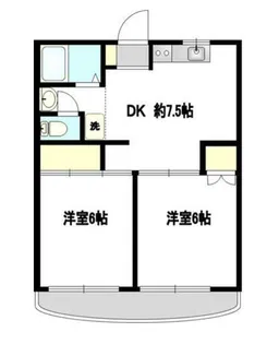 上の山ハイツ壱番館【3階】の間取り