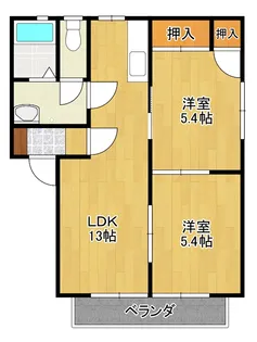 ディアス京町B棟【1階】の間取り