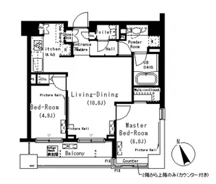 パークキューブ代々木富ヶ谷【6階】の間取り