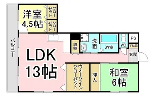 福岡県北九州市若松区中畑町【マンション】の間取り