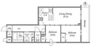 プライムガーデン若木【1階】の間取り