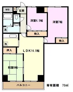 埼玉県川口市芝中田2【マンション】の間取り
