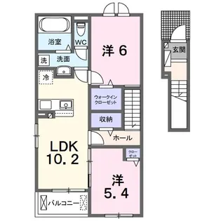 ピオーネ ドゥエ【2階】の間取り
